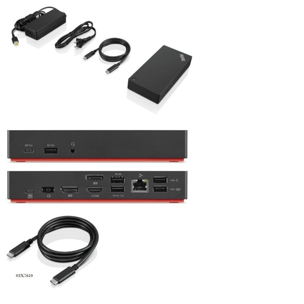 Lenovo ThinkPad‎ USB-C Dock Gen 2 40AS Docking Station OEM 90W AC Adapter Tested